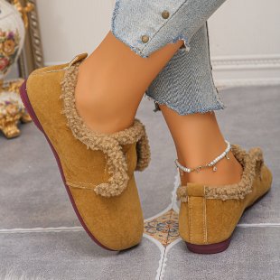 Damen Gefütterte Velours‑Slipper mit Teddybesatz und flexibler Gummisohle Echo Archiv