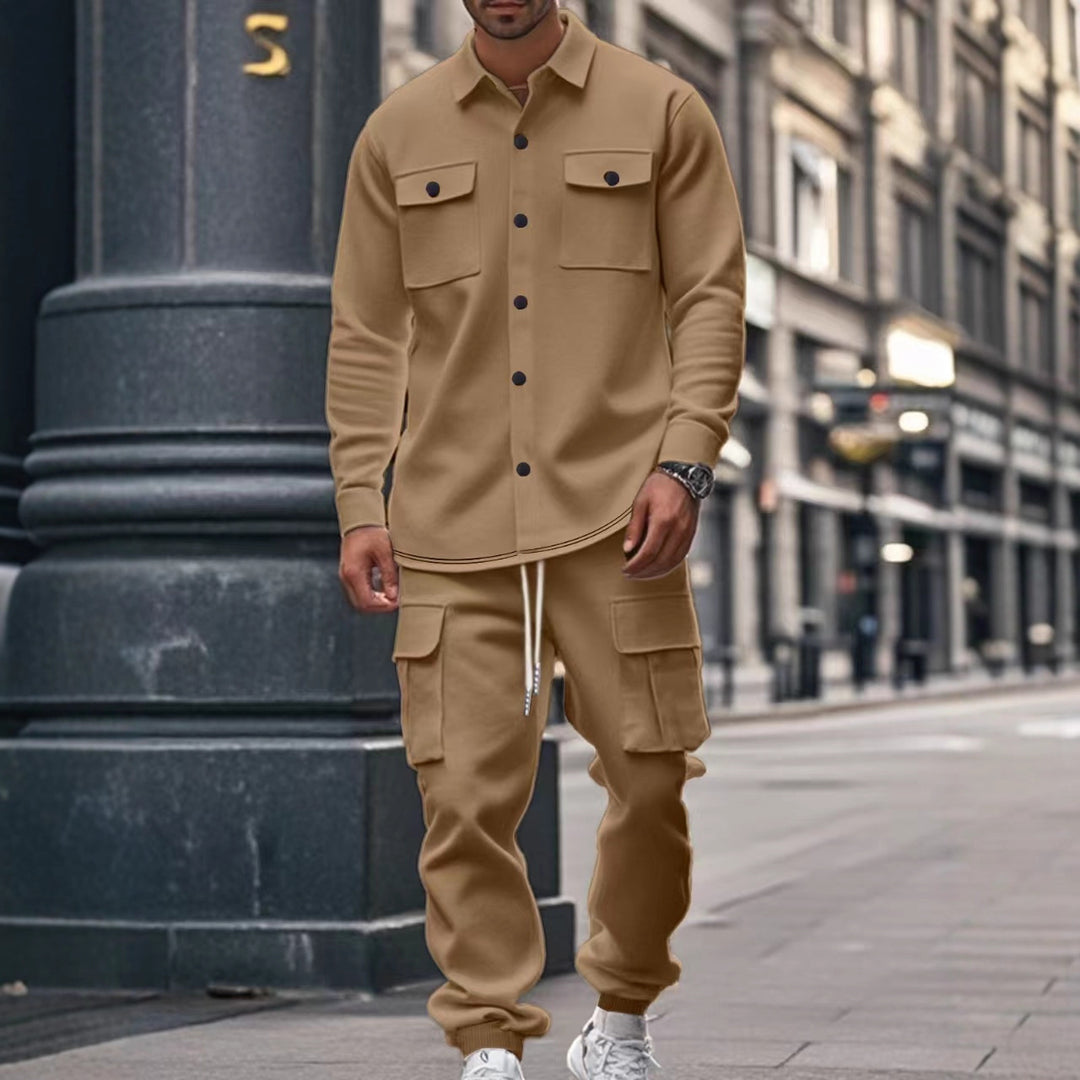 Herren Pflegeleichte und stylische Cargo-Hose mit Knöpfen Echoarchiv