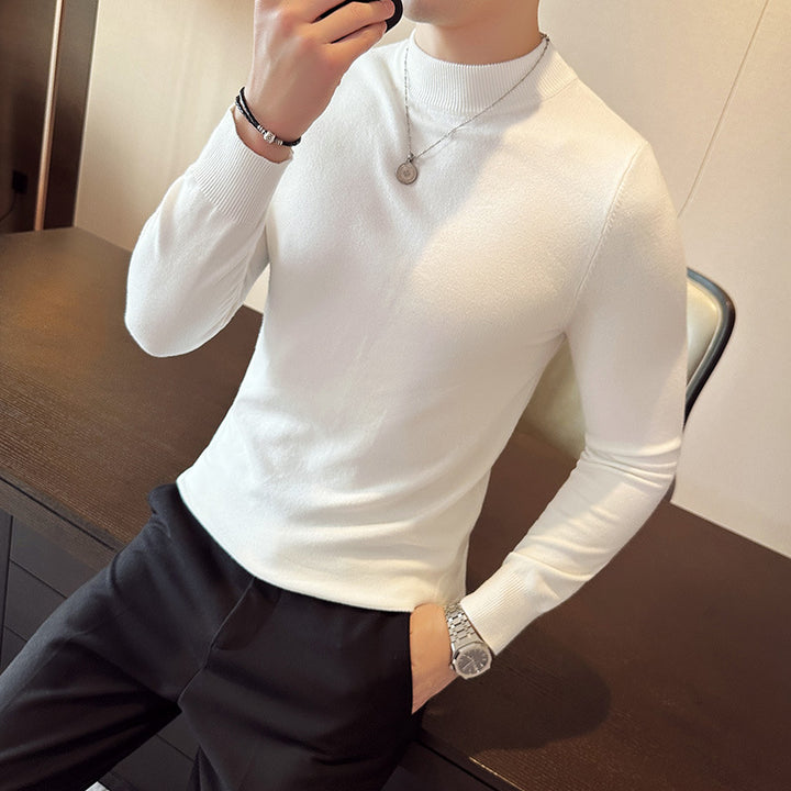 Herren modischer Pullover mit hohem Kragen und eleganter Passform Echoarchiv