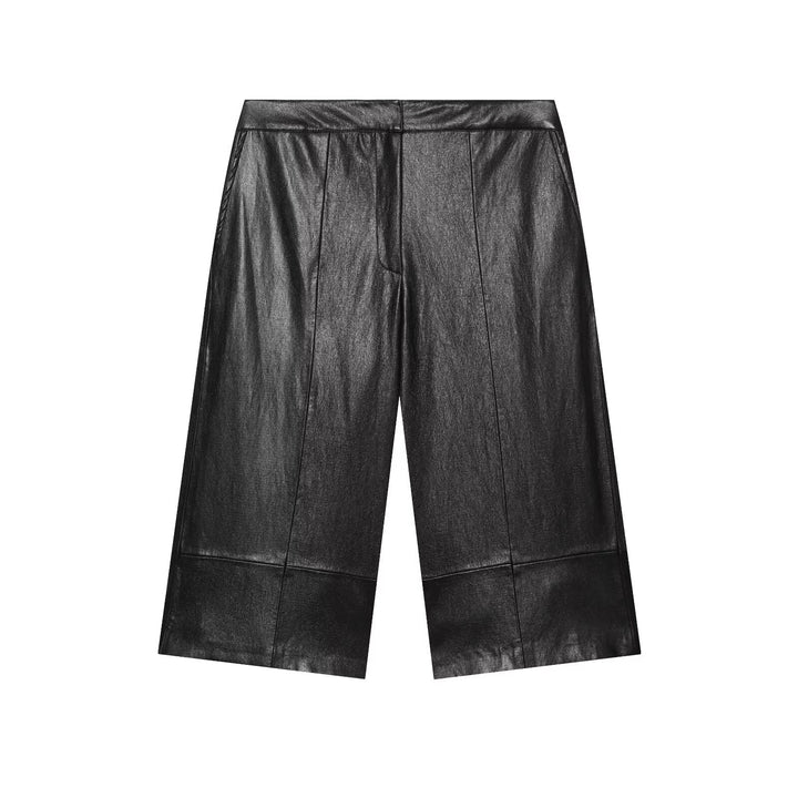 Damen Oversized Lederimitat-Bomberjacke mit Rippbündchen und aufgesetzten Taschen Echo Archiv