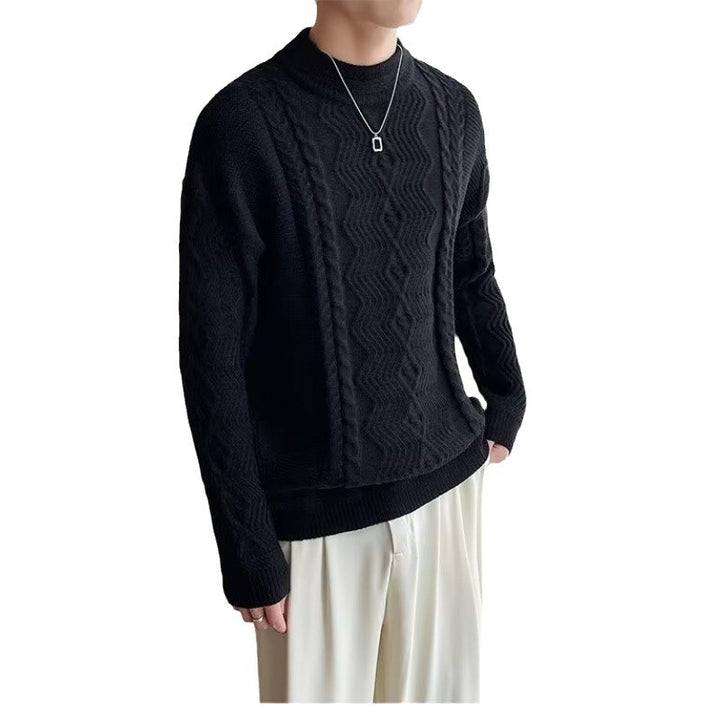 Herren Grobstrickpullover mit modernen Zopfmuster Echo Archiv