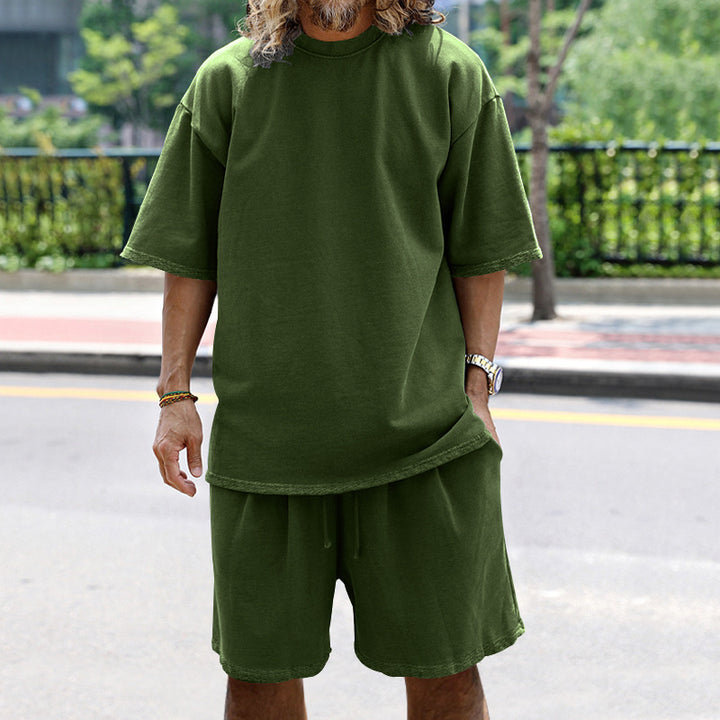 Herren lässiges Kurzarm-T-Shirt mit bequemen Sweatshorts Echoarchiv