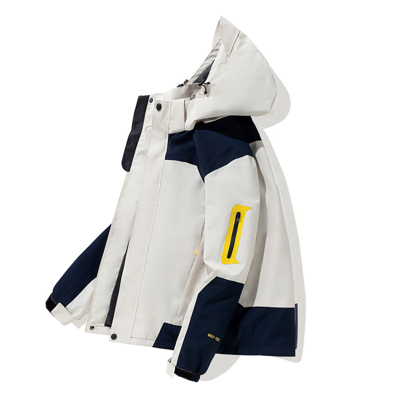 Herren Wasserdichte Softshell-Outdoorjacke mit Kapuze, Ärmel-Reißverschlusstasche und winddichter Membran Echoarchiv