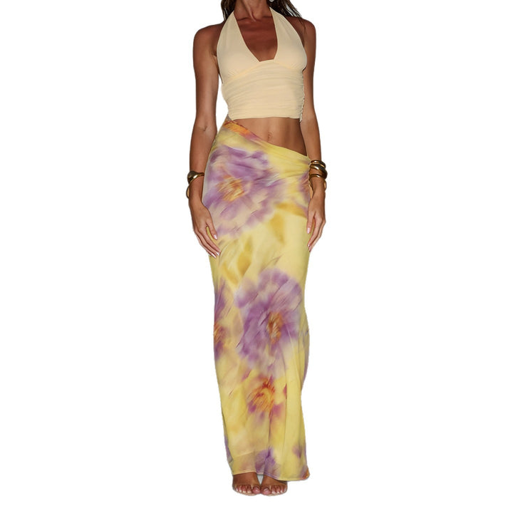 Damen Maxikleid mit floralem Design und verstellbarem Halterträger Echo Archiv
