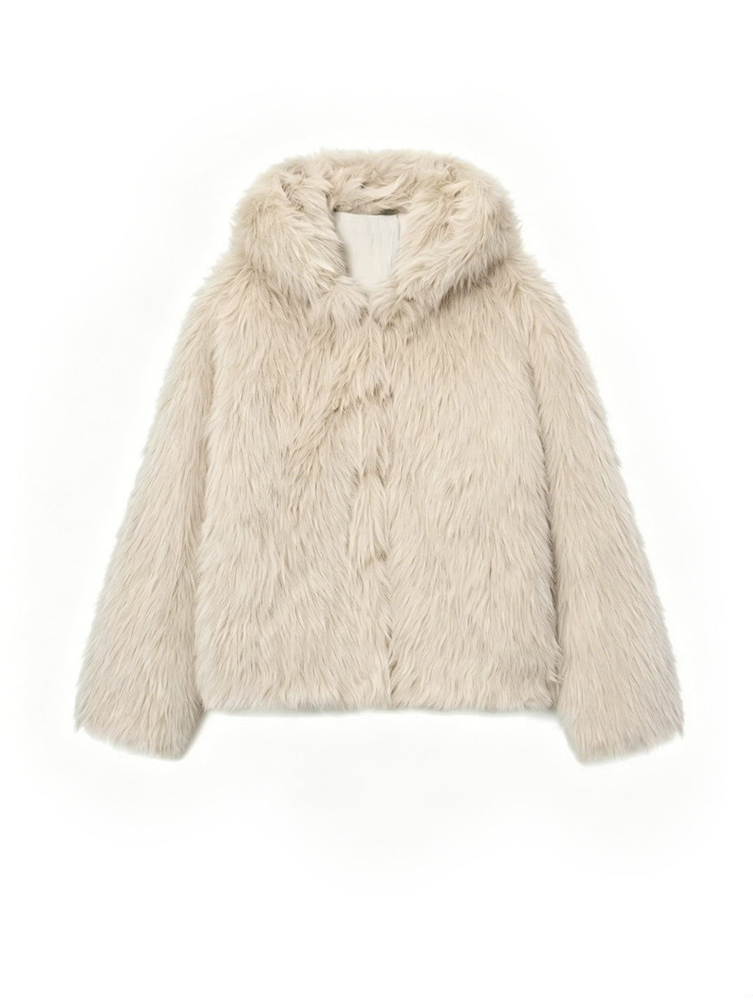 Damen Cropped Kunstpelz‑Jacke mit Kapuze, dichtem Langflor und Boxy‑Silhouette Echo Archiv