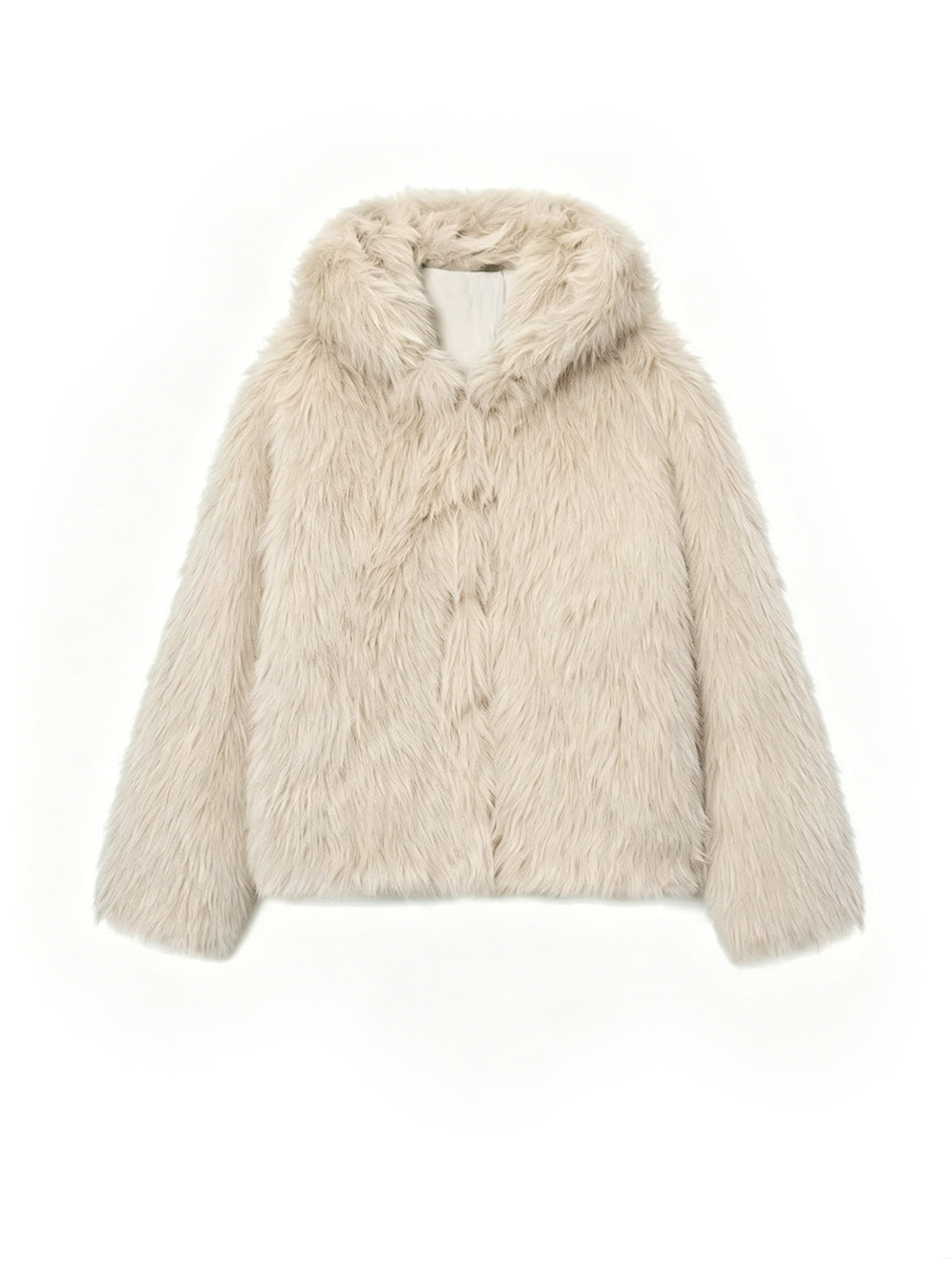 Damen Cropped Kunstpelz‑Jacke mit Kapuze, dichtem Langflor und Boxy‑Silhouette Echo Archiv