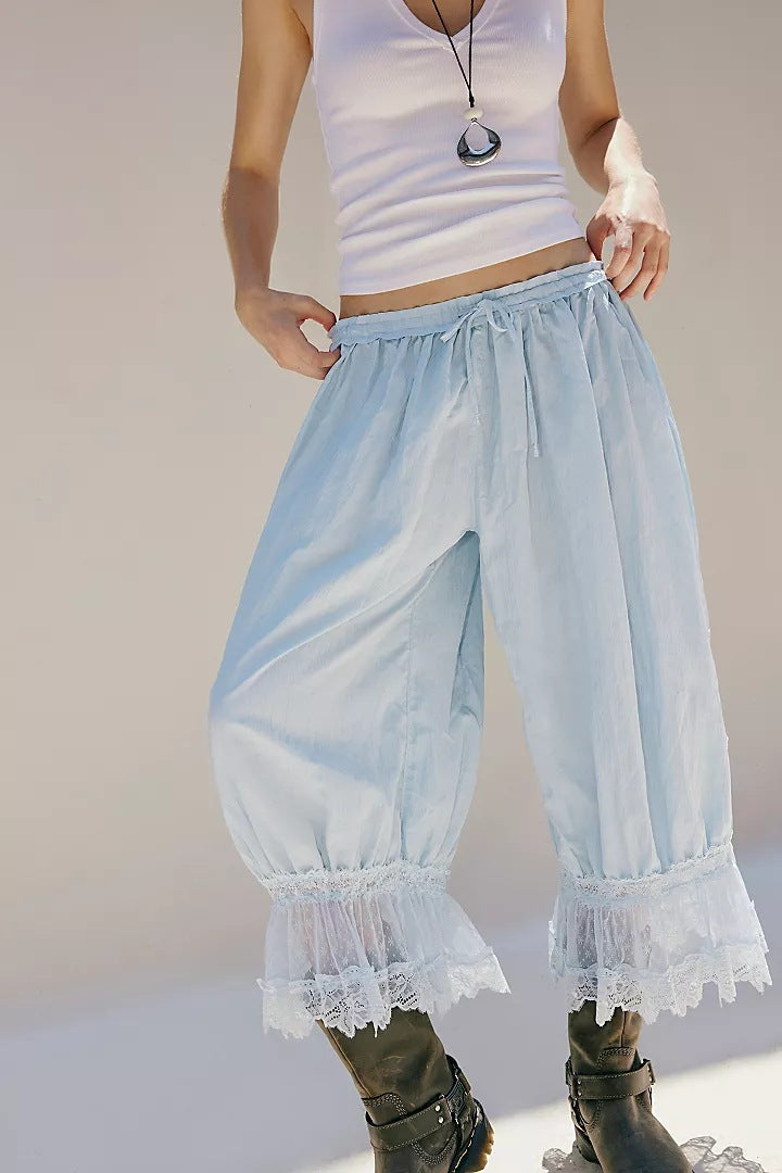 Damen Luftige und elegante Culotte mit Spitzenverzierung Echo Archiv