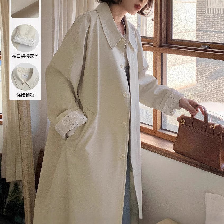 Damen Lässiger Oversized-Trenchcoat Echoarchiv