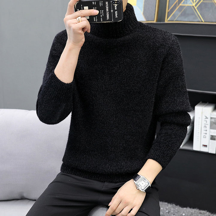 Herren Rollkragenpullover aus Bouclé-Feinstrick mit gerippten Bündchen Echo Archiv