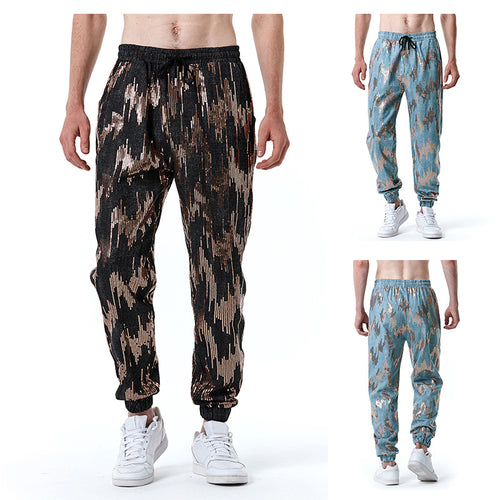 Herren Freizeithose mit Glitzer-Effekt und elastischem Bund Echoarchiv