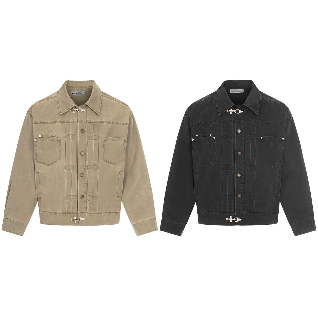 Herren Canvas-Utility-Blousonjacke mit Tunnelzug und Ziersteppungen Echoarchiv