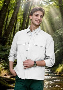 Herren lässige Hemdjacke mit praktischen Taschen Echoarchiv
