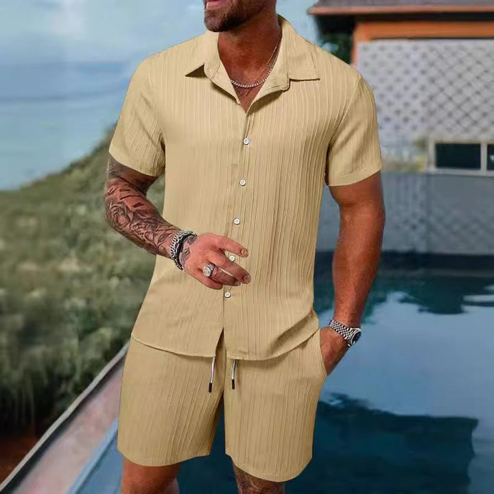 Herren atmungsaktives Sport-Set mit Kurzarm-Hemd und Shorts – Marzano