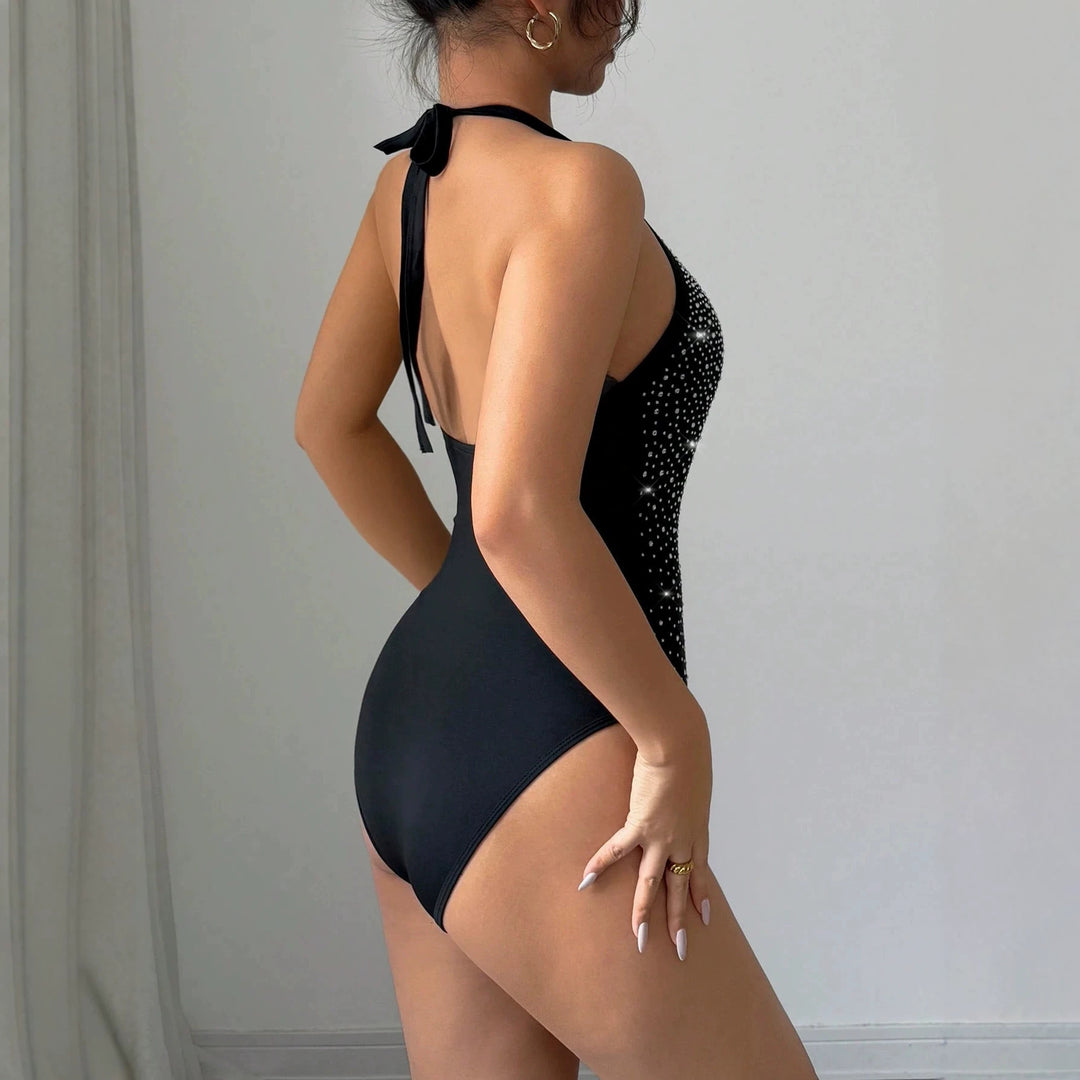 Damen nan Neckholder-Body mit Hochkragen und funkelndem Strassverlauf Echo Archiv