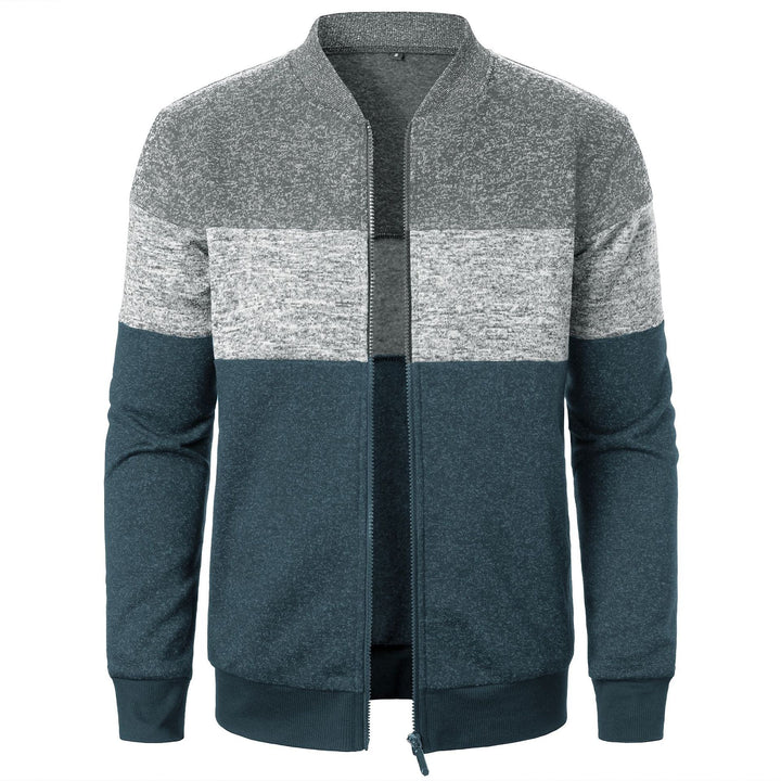 Herren Sportliche Sweatjacke mit modernem Streifenmuster und elastischem Abschluss Echoarchiv