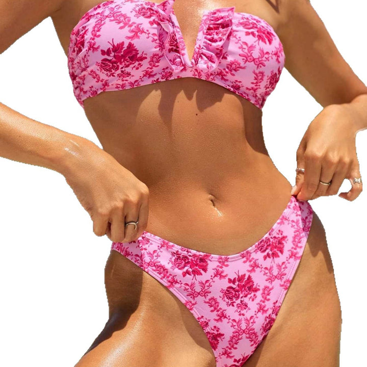 Damen Bandeau-Bikini mit eleganter Rüsche Echo Archiv