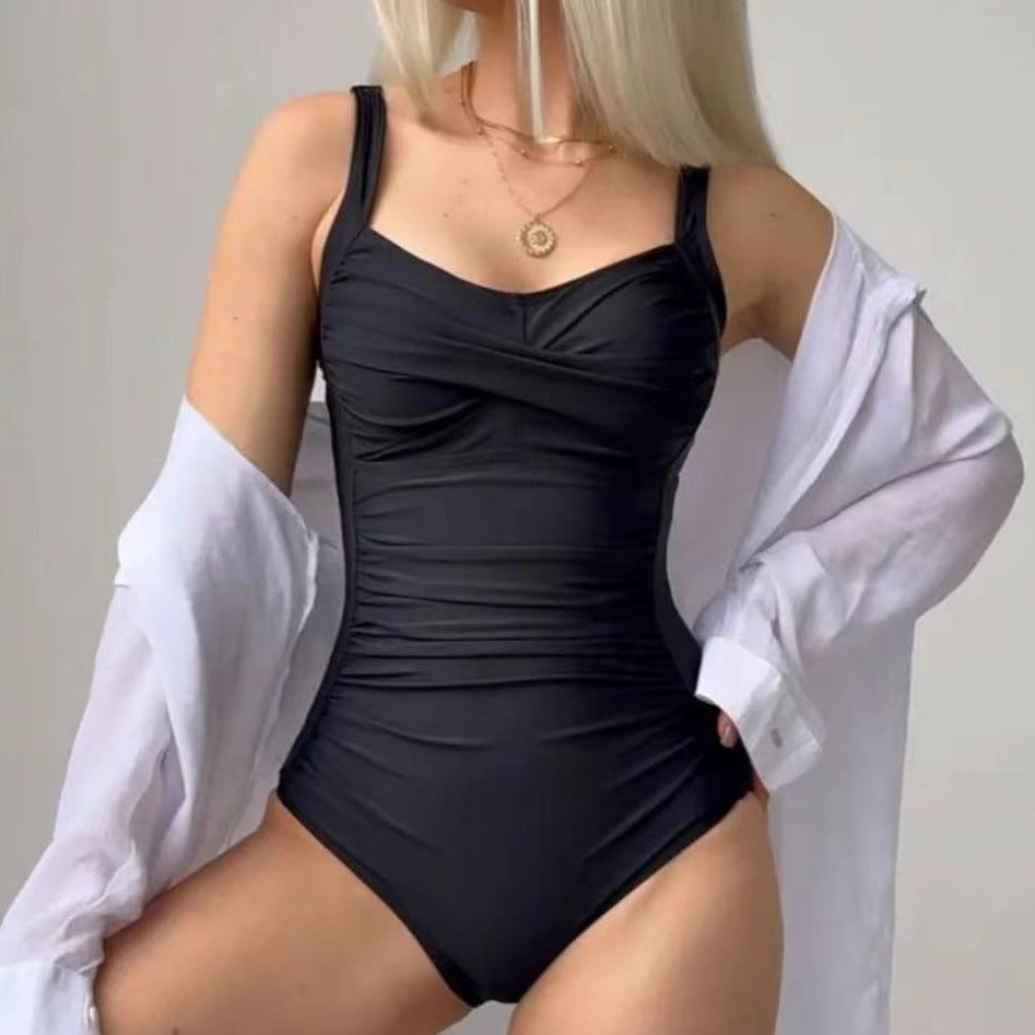 Damen Einteiliger Badeanzug mit raffiniertem Rüschendesign Echo Archiv