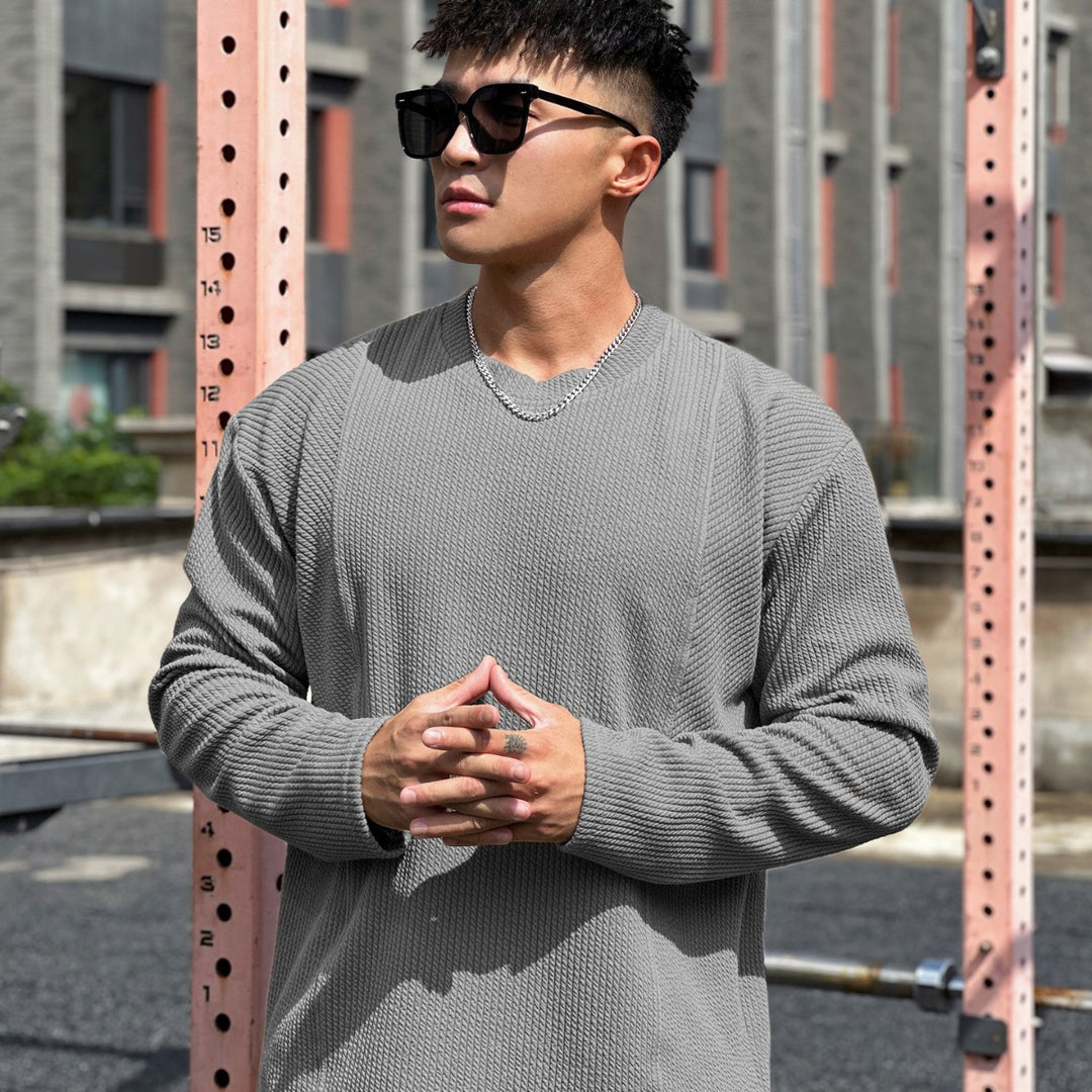 Herren lässiger Sweatshirt aus strukturiertem Gewebe mit praktischen Taschen Echoarchiv