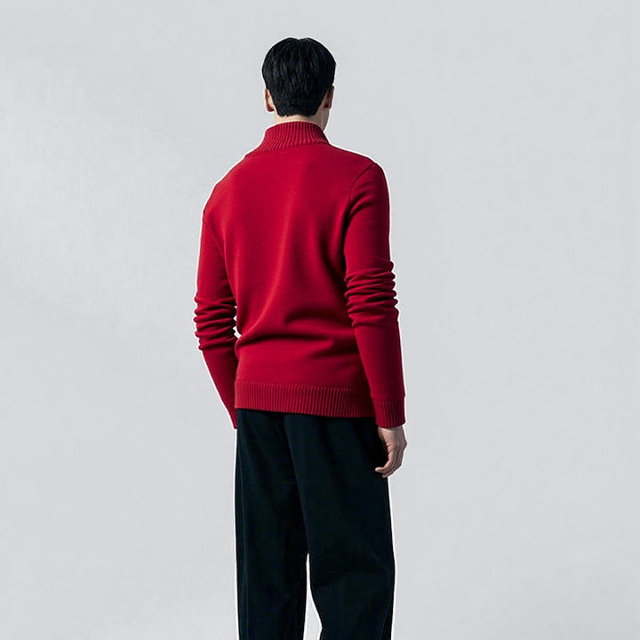 Herren Eleganter Pullover mit modernem Schalkragen und hochwertiger Verarbeitung Echoarchiv