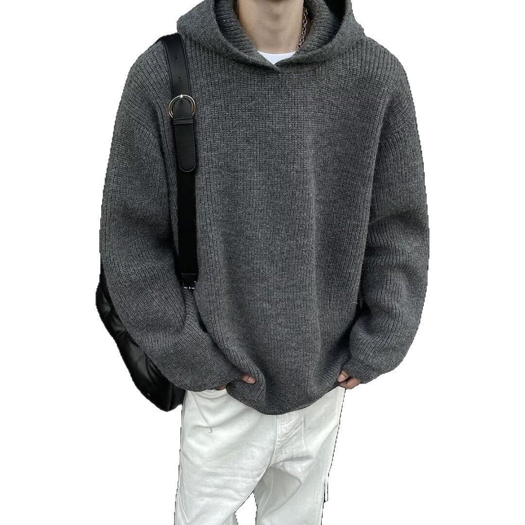 Herren Grobstrickpullover mit Hoodie Echoarchiv