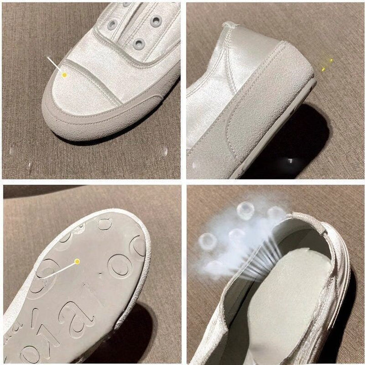 Damen Satin‑Slip‑On Sneaker mit gummierter Zehenkappe und elastischem Einstieg Echo Archiv