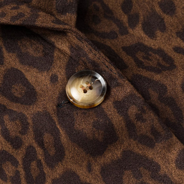 Damen Oversize-Blazer mit Leoprint, Reverskragen und Pattentaschen Echoarchiv