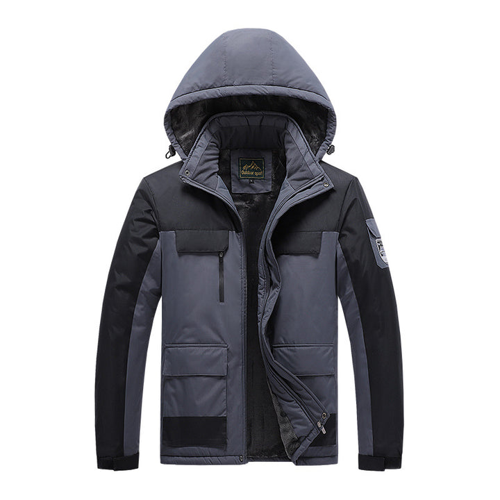 Herren Nano-Technik-Winter-Expeditionsjacke mit verdecktem Zwei-Wege-Reißverschluss, wasserabweisender Membran und multifunktionalen Taschen – Marzano