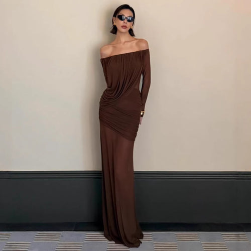 Damen elegantes Kleid mit asymmetrischer Drapierung Echo Archiv