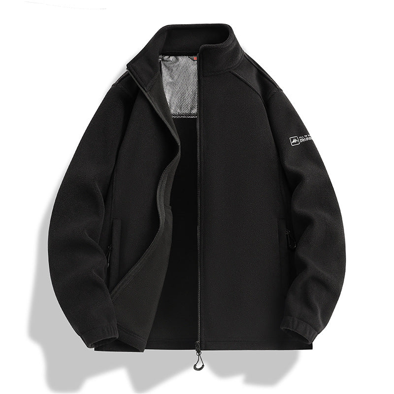 Herren Fleecejacke mit Stehkragen, Windabweisender Microfleece und Reißverschlusstaschen Echo Archiv