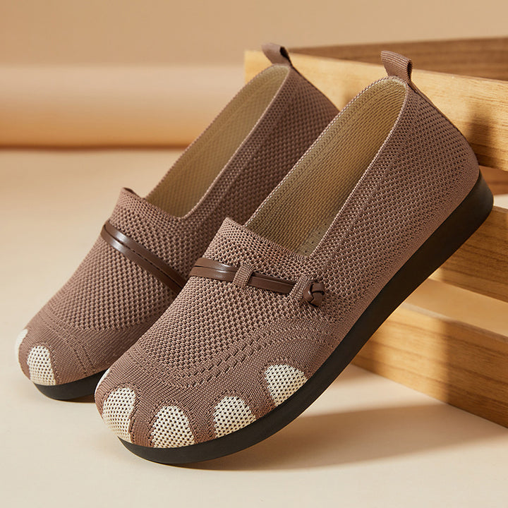 Damen nan gestrickter Komfort-Slipper mit Zehenoptik, elastischem Einstieg und stoßdämpfender EVA-Sohle Echo Archiv