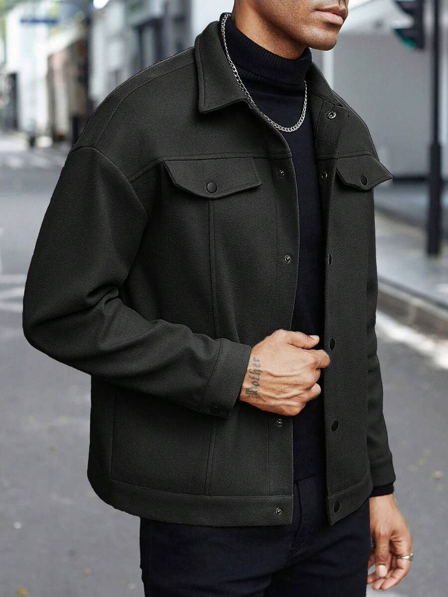 Herren lässige Overshirt Jacke mit modernen Details Echoarchiv