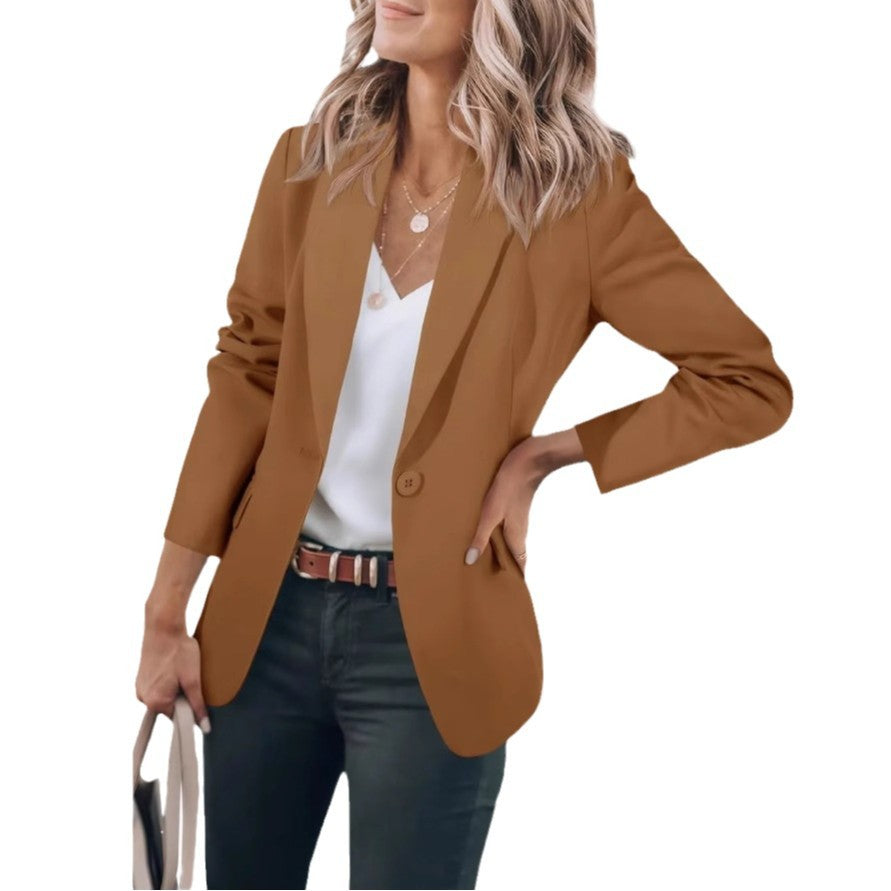 Damen Lässiger Blazer mit Elegantem Schnitt und Praktischen Taschen Echoarchiv