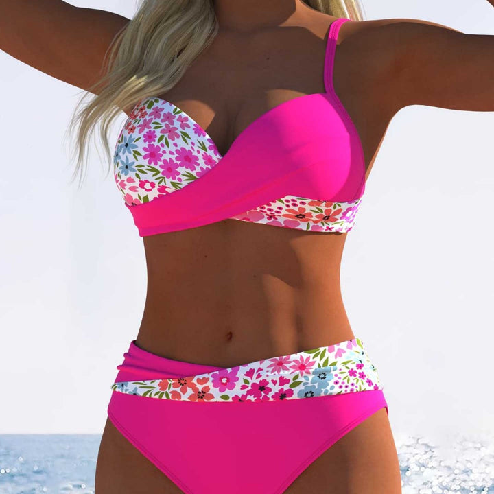 Damen Bikini-Set mit floralem Wickelmuster und bequemen High-Waist-Höschen Echo Archiv