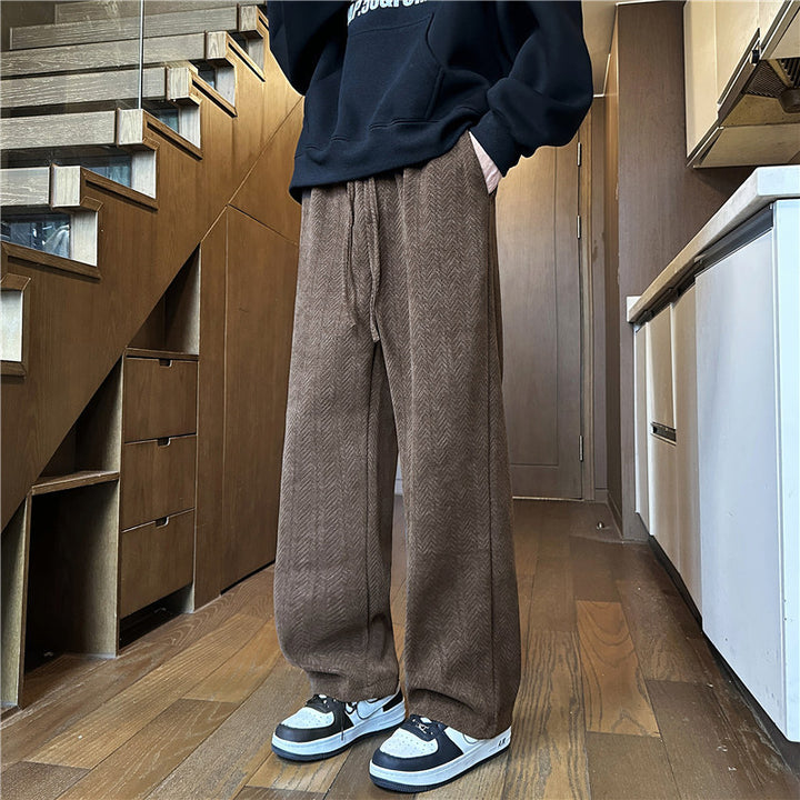 Herren Weit geschnittene Strickhose im Zopfstrick-Lounge-Style Echo Archiv