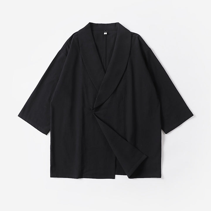 Unisex Oversize-Kimono-Jacke mit Schalkragen und Wickelverschluss Echoarchiv