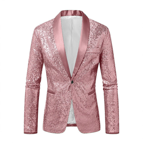 Herren Funkelnder Paillettenblazer mit modernem Schnitt Echoarchiv