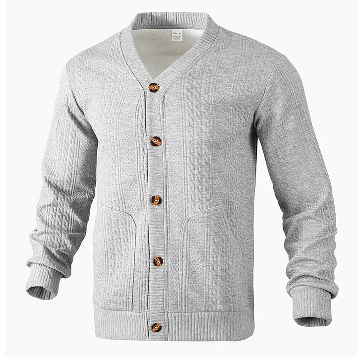 Herren Strickjacke mit V-Ausschnitt und praktischen Taschen Echoarchiv