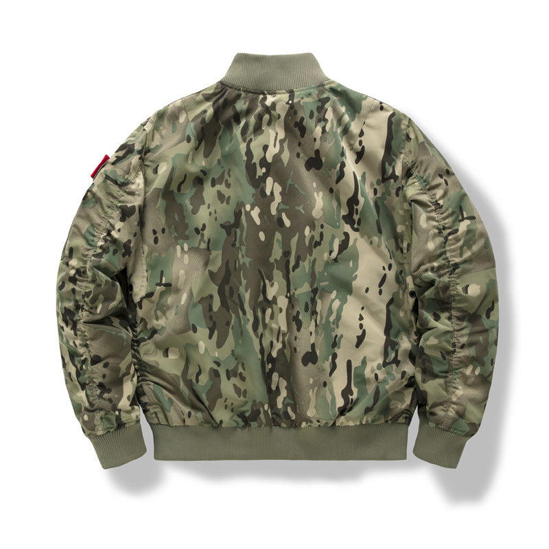 Herren Military-Bomberjacke mit verstärkten Multifach-Taschen und Stehkragen – Brevano