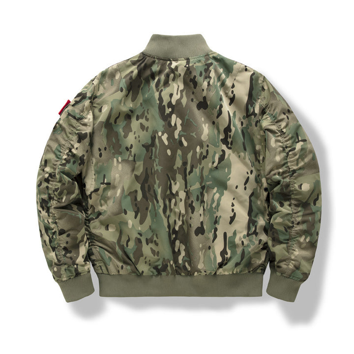 Herren Military-Bomberjacke mit verstärkten Multifach-Taschen und Stehkragen – Brevano