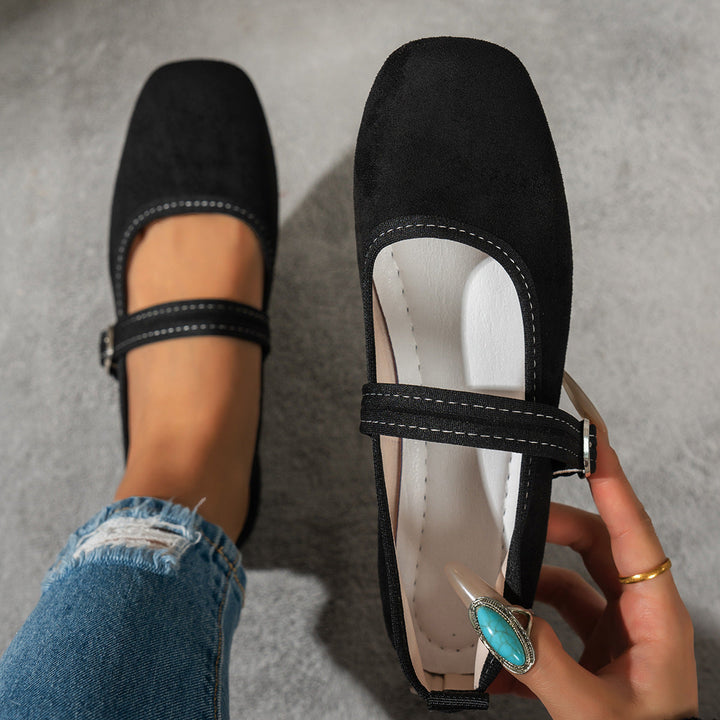Damen edle Ballerinas mit klassischem Riemen Echoarchiv