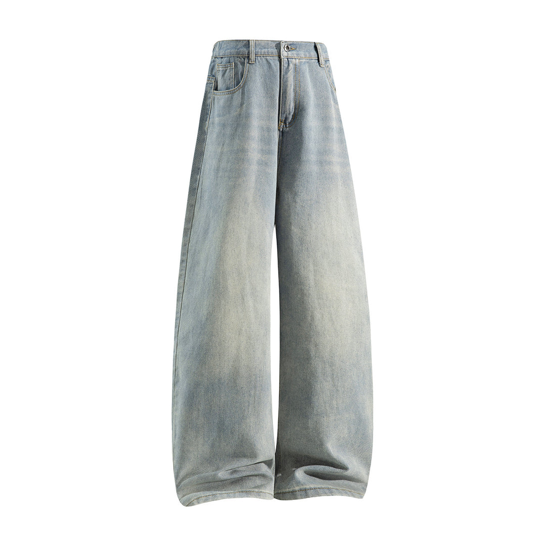 Damen Weite High‑Waist Baggy‑Jeans mit Ballon‑Silhouette und Used‑Waschung Echoarchiv