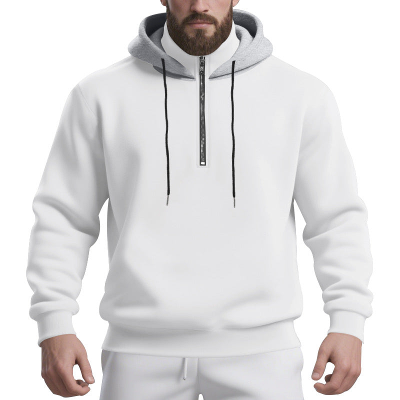 Herren nan Halbzip-Kapuzenpullover mit kontrastierter Kapuzeninnenseite, Kordelzug und gerippten Bündchen Echo Archiv