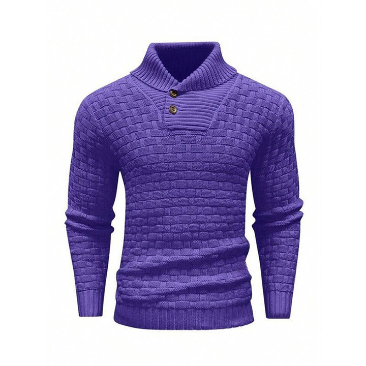 Herren Strickpullover mit Strukturiertem Muster und Modernem Stehkragen Echoarchiv