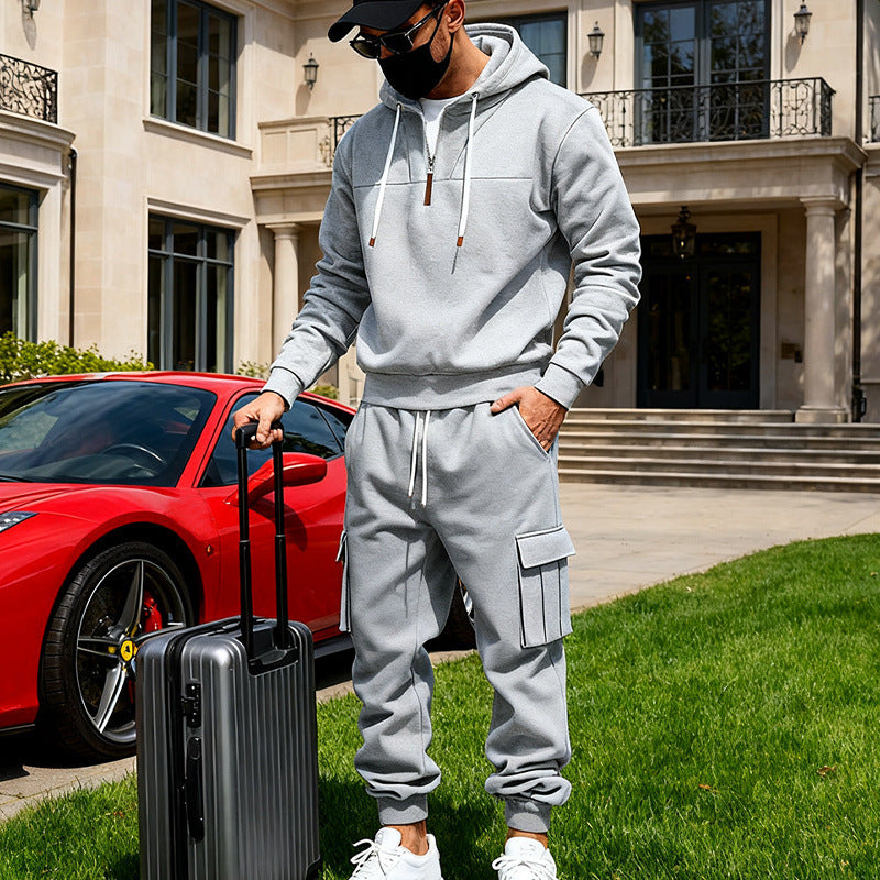 Herren Cargo-Joggerhose mit multifunktionalen Klapptaschen elastischem Bund und gerippten Bündchen – Bravaro