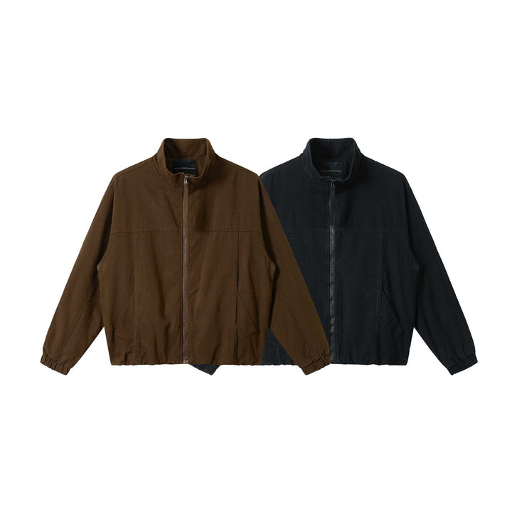 Herren Boxy-Canvas-Fieldblouson mit hohem Stehkragen und elastischem Saum Echoarchiv