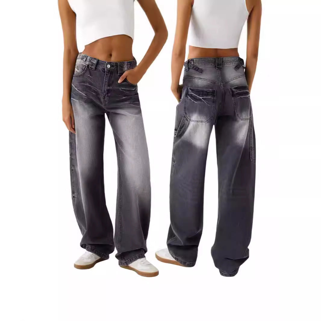 Damen weite High-Waist Jeans mit elegantem Schnitt und lässigem Design Echo Archiv