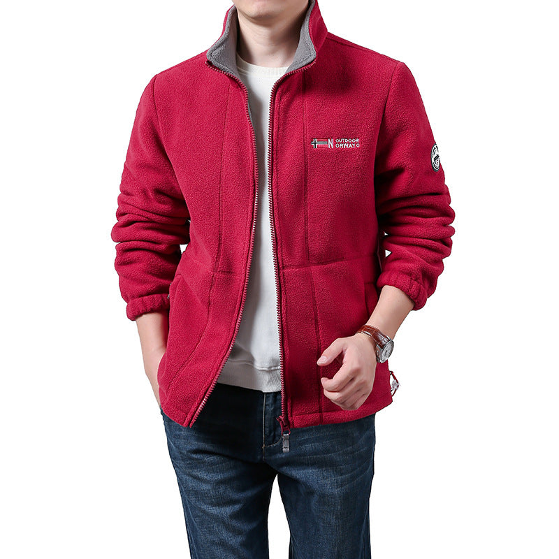 Herren Wärmende Fleecejacke mit Stehkragen, durchgehendem Reißverschluss & Eingrifftaschen Echo Archiv