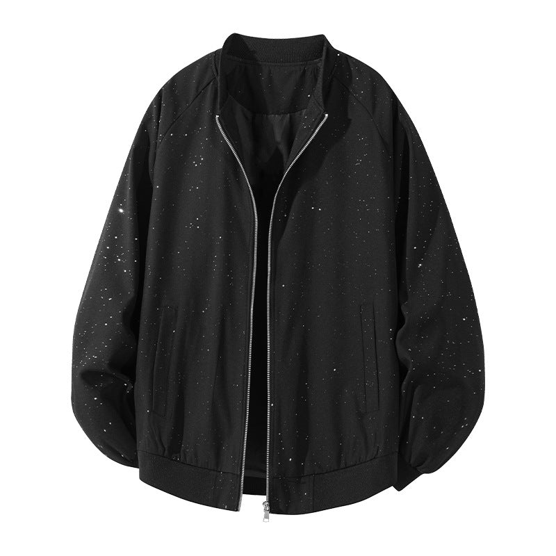 Herren Leichte Oversize Blouson-Bomberjacke mit Raglanärmeln, Zwei-Wege-Reißverschluss und Eingrifftaschen Echoarchiv