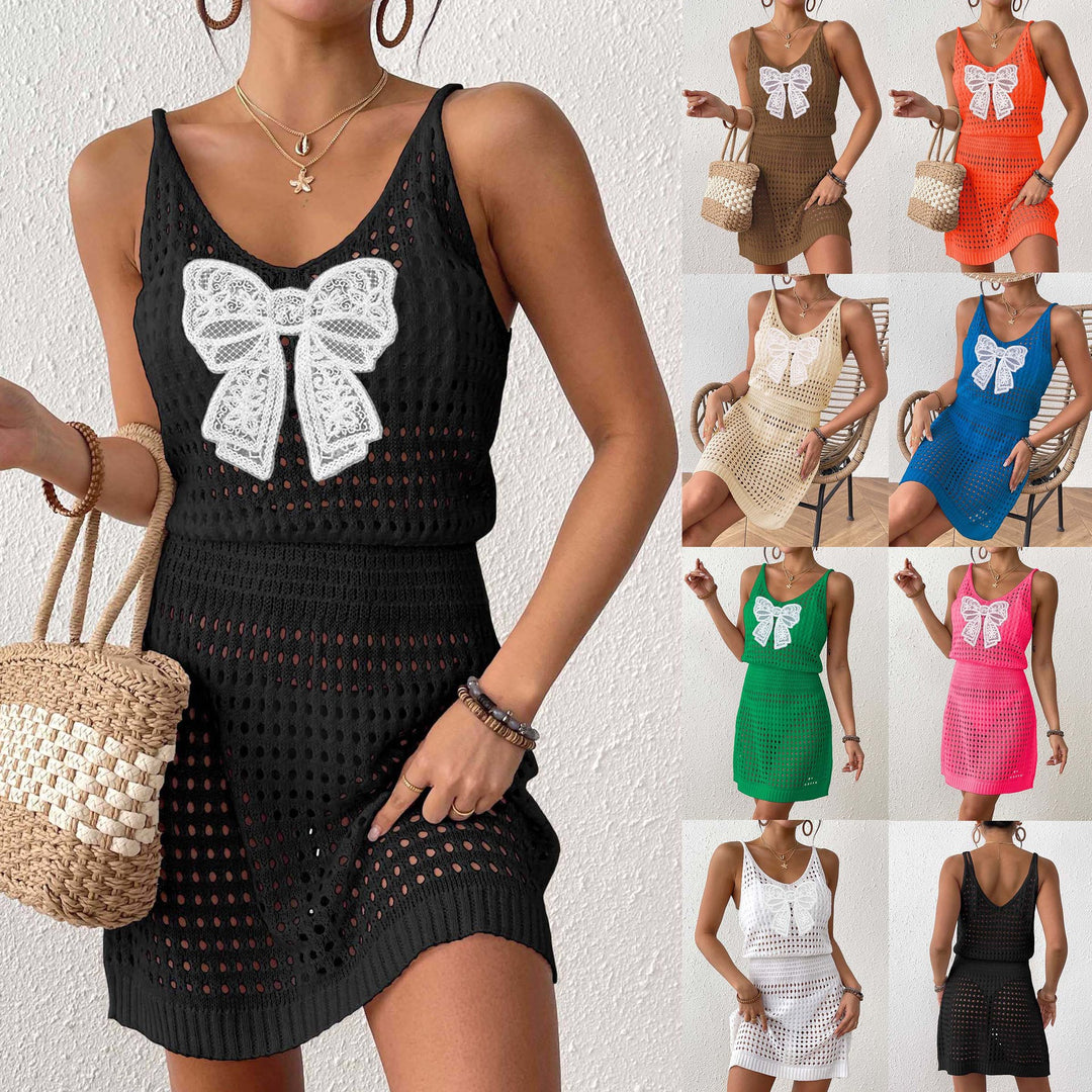 Damen Netz-Strandkleid mit großer Schleifen-Applikation Echo Archiv