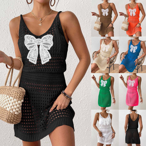 Damen Netz-Strandkleid mit großer Schleifen-Applikation Echo Archiv